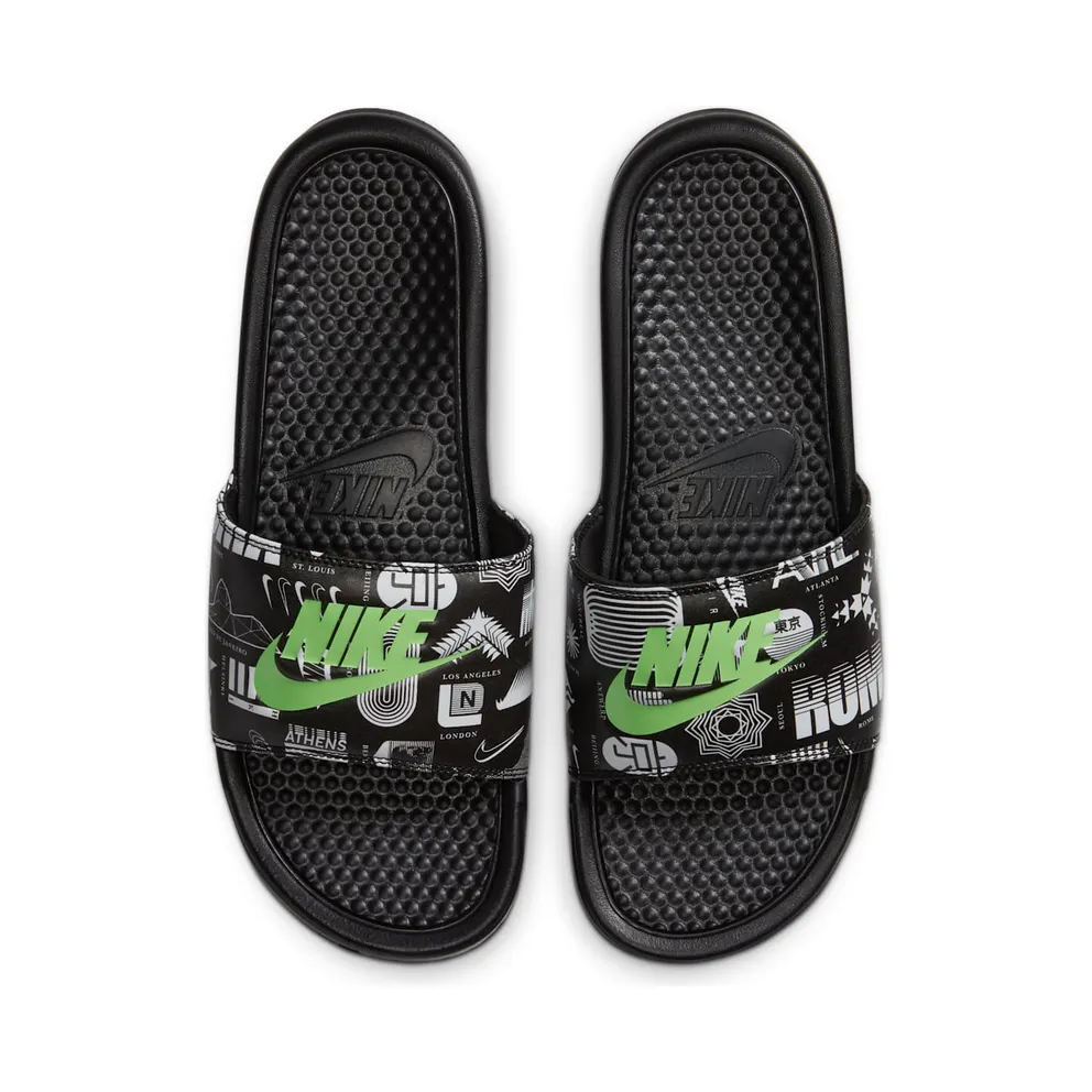 Nike Benassi Jdi Slide “Black / White / Green Strike” (631261-042)