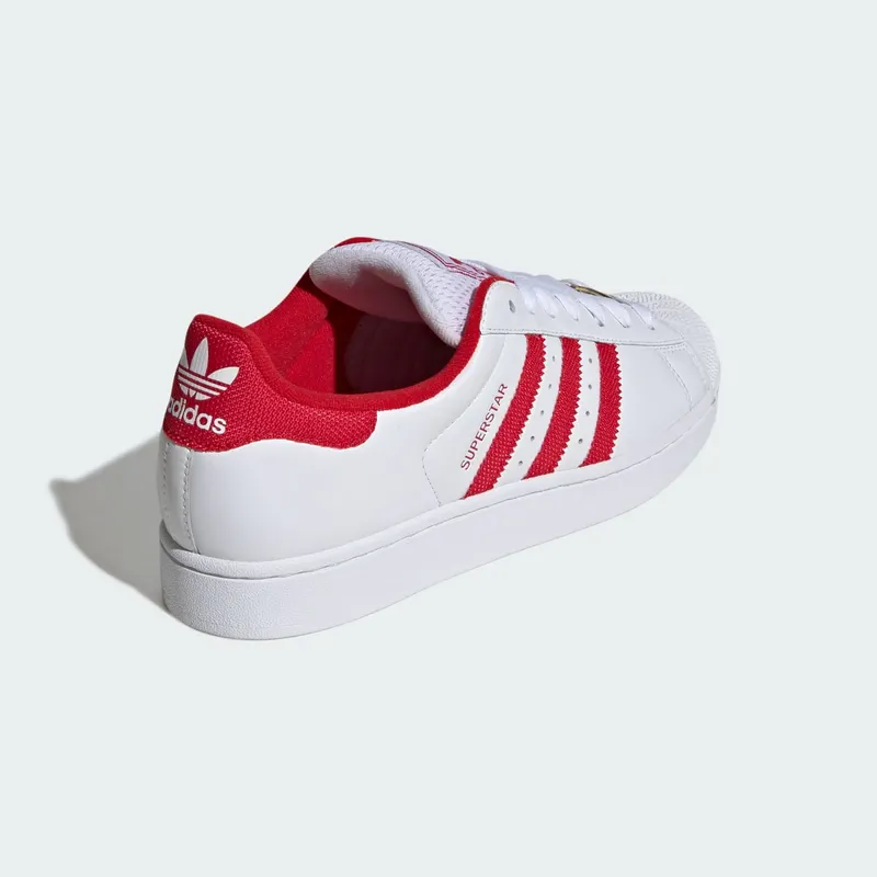 Adidas Superstar II Shoes Cloud White / Better Scarlet / Gold Metallic (IH9257)