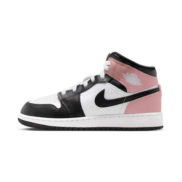 Jordan 1 Mid GS “White / Rust Pink / Black” (DQ8423-100)