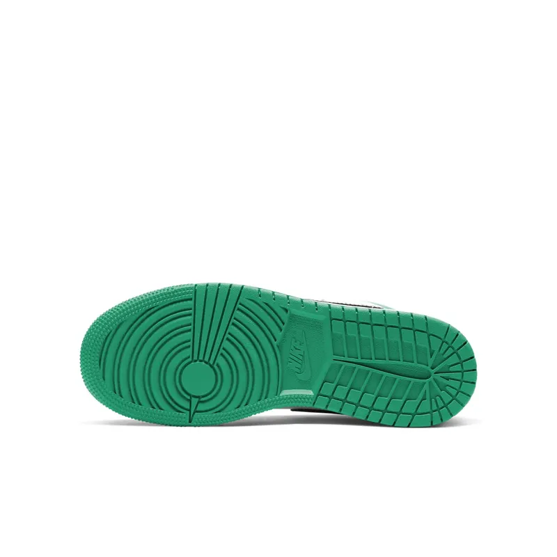 Jordan 1 Low White Lucky Green Tumbled Leather (GS) (553560-129)