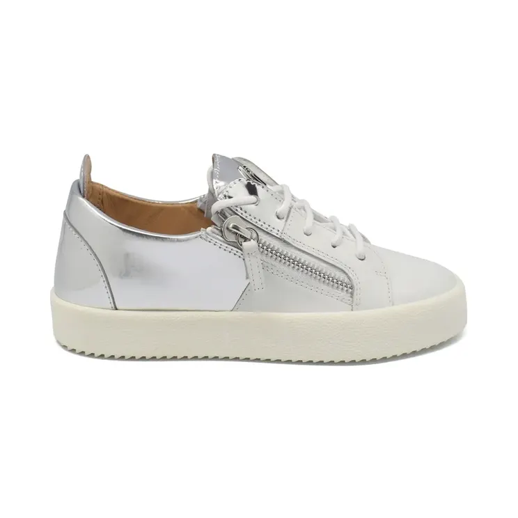 Giuseppe Zanotti Leder-Sneakers mit Reißverschluss “White” (RS80053)