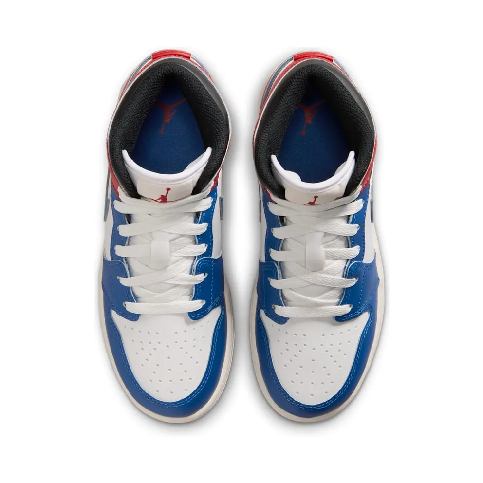 Air Jordan 1 Mid GS “True Blue / Varsity Red / Black / Summit White” (DQ8423-406)