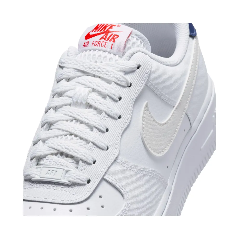 Nike Air Force 1 07 White & “White / Blue Void / Fire Red / Metallic Summit White” (IR1989-100)