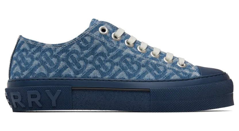 Burberry Blue Monogram Denim Sneakers (8055978)