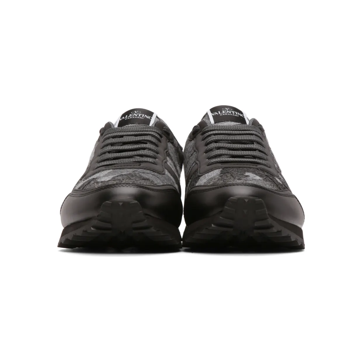 Valentino Garavani Grey Felt Camouflage Rockrunner Sneakers (WY0S0723RVL) (2)