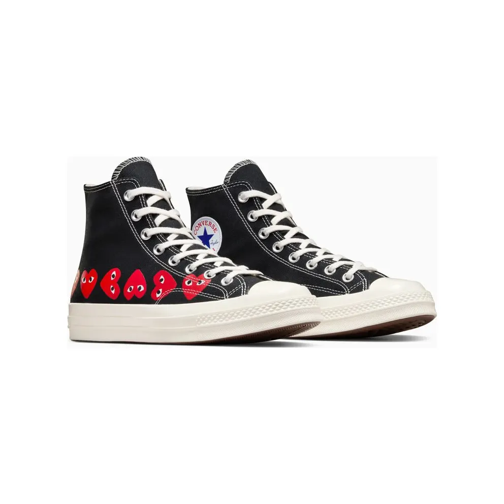 Converse X Comme Des Garcons Play Chuck 70 Multi Heart Black High Risk Red Egret (A08147C)