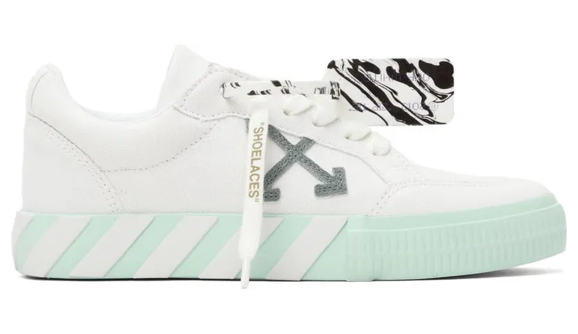 Off-White White Vulcanized Eco Canvas Low Sneakers (OMIA085F21FAB0010151)