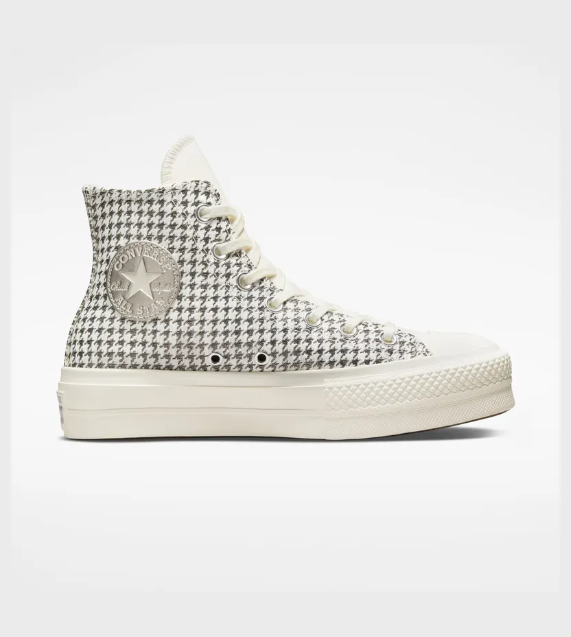 Converse Chuck Taylor All Star Lift Platform Houndstooth Shine Egret/pure Silver/egret (A04276C)