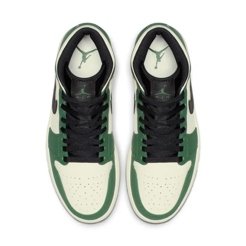 Jordan 1 Mid Pine Green Pine Green/Sail-Black (852542-301)