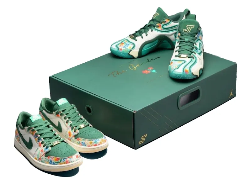 Jordan 1 Retro Low OG & Jordan Tatum 3 Jayson Tatum Welcome to the Garden Pack ((Pack) HQ5570-100)
