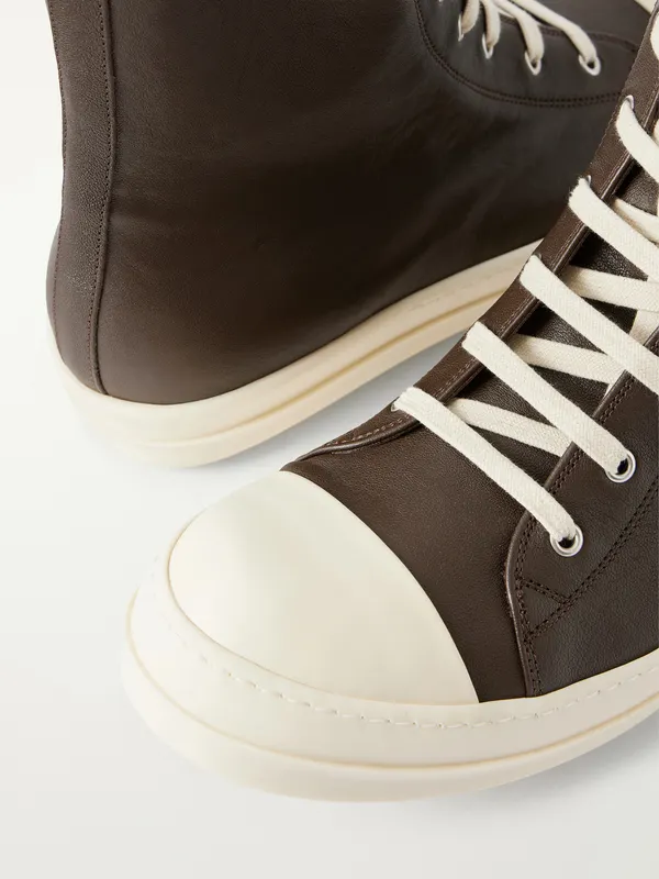 Rick Owens Sneaks Leather Sneakers Brown (RR02F4890) (5)