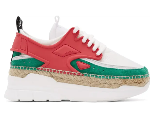 Kenzo Pink and White K-Lastic Espadrille Sneakers (F962SN257F51)