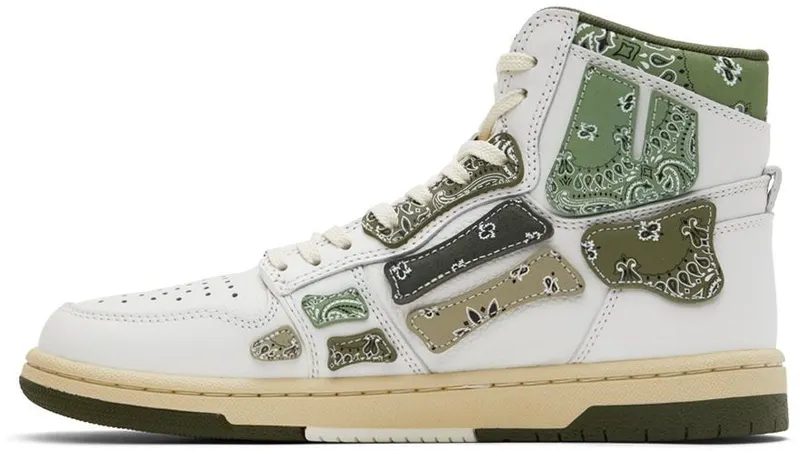 AMIRI White & Green Bandana Skel Hi (PF22MFS032-790)