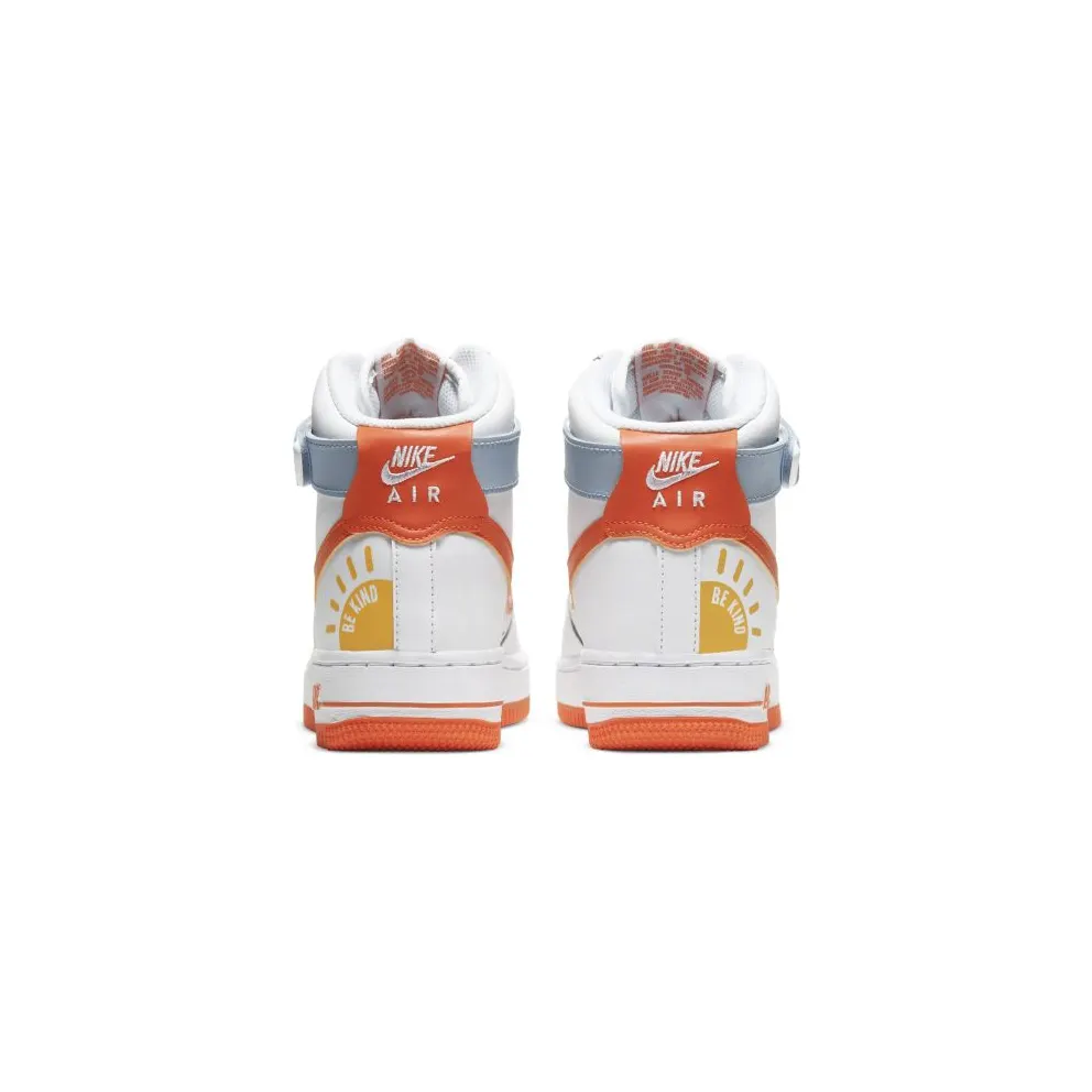 Nike Air Force 1 High Kindness Day 2020 (GS) White/Light Armory Blue Heather-Laser Orange-Electro Orange (DC2198-100)