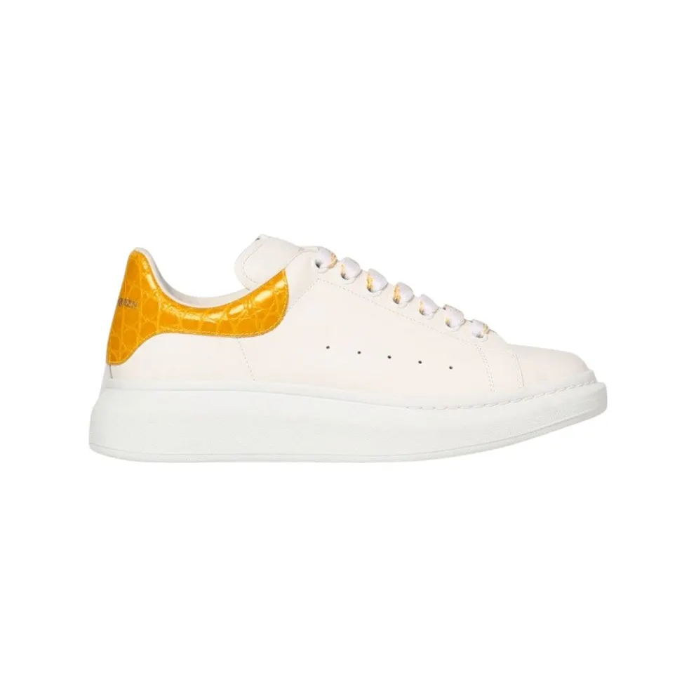 Alexander McQueen Oversized White Orange Yellow Croc (625162 WHYB8 9429)