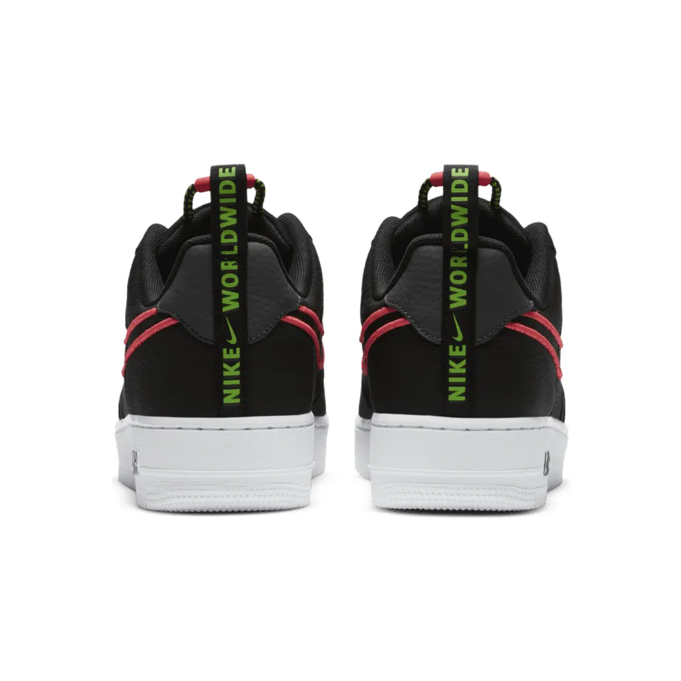 Nike Air Force 1 ’07 Worldwide Black/Flash Crimson/Green Strike (CK7213-001)