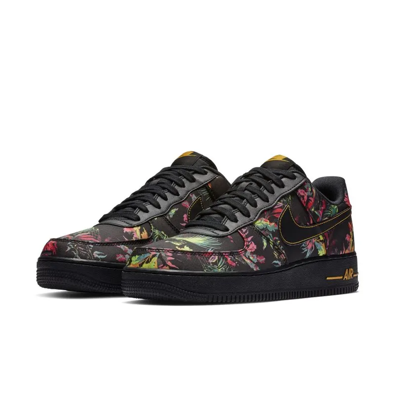 Nike Air Force 1 Low Floral (2019) Black/Multi-Color-Canyon Gold (BV6068-001)