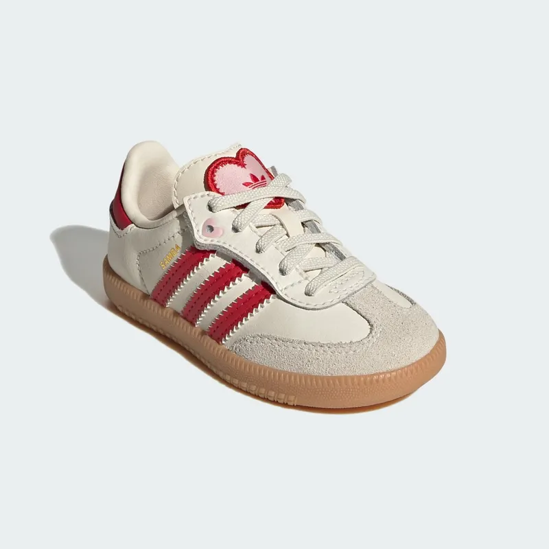 Adidas SAMBA OG COMFORT CLOSURE Shoes MET ELASTISCHE VETERS Cream White / Better Scarlet / Gum (KI6682)