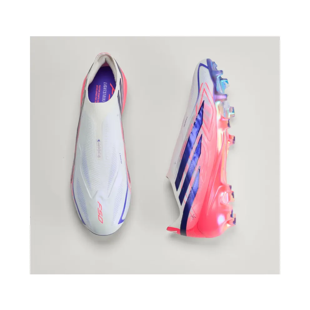 adidas F50 Hyperfast Elite Laceless Firm Ground Football Boots “Cloud White / Solar Purple / Solar Turbo” (KJ6074)