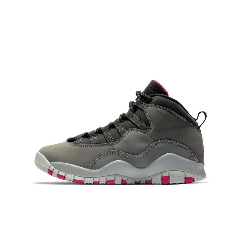 Jordan 10 Retro Rush Pink (GS) Dark Smoke Grey/Rush Pink-Black-Iron Grey (487211-006)