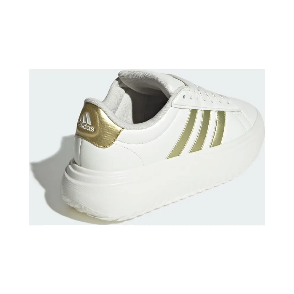 Adidas Grand Court Platform Core White / Gold Metallic / Off White (JR0699)