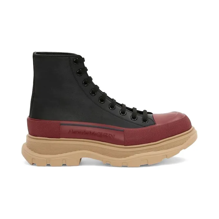 Alexander McQueen Tread Slick Boot Black Red Beige (705661 WHZ6H 1541)