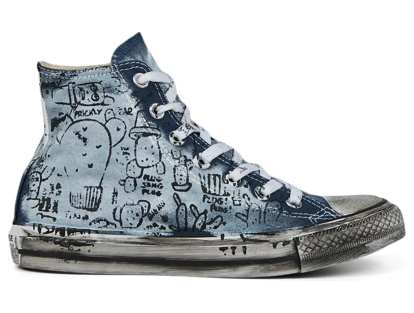 Converse Unisex Hand-Painted Chuck Taylor All Star High Top Cactus Graffiti (167396C)