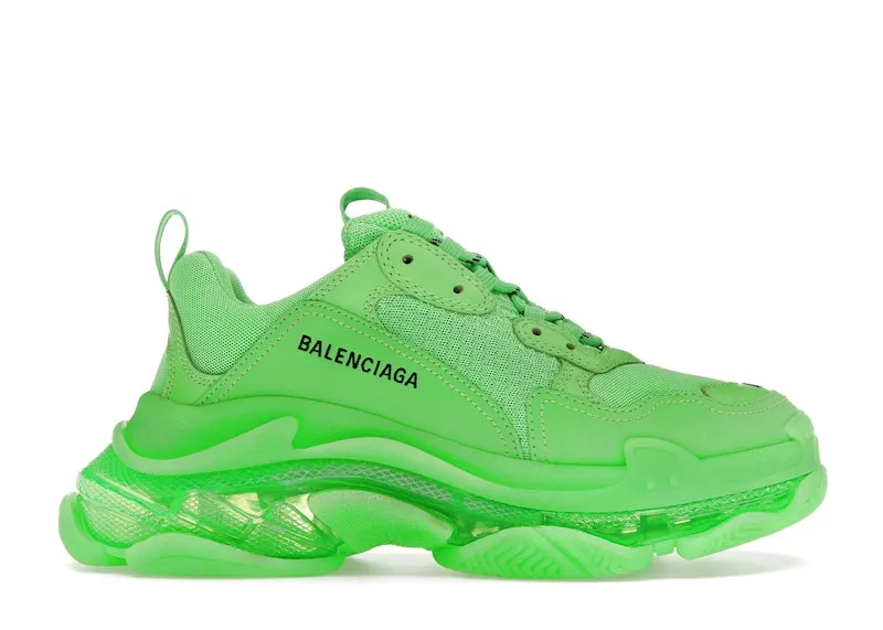 Balenciaga Triple S Soft Neon Green Clear Sole (W) (544351W2CF13801)