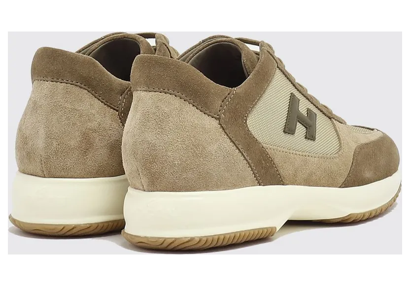 Hogan Interactive Mesh and Suede Sneakers Brown (HXM00N0I980UGO828T) (2)