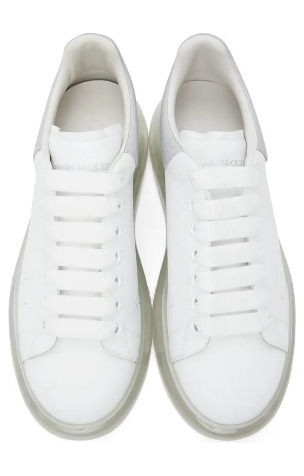Alexander McQueen White & Silver Oversized Sneakers (662659WIA4T) (5)
