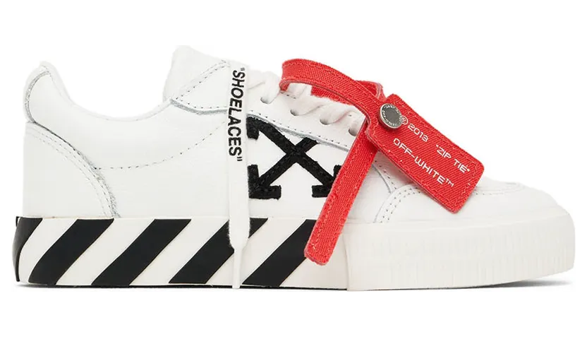 Off-White Kids White & Black Vulcanized Sneakers (OBIA003S22LEA0010110)