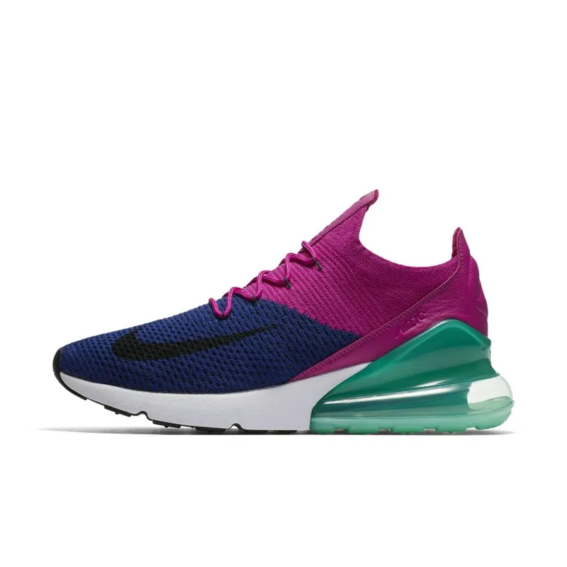 Nike Air Max 270 Flyknit Fuchsia Flash Deep Royal Blue/Black-Fuchsia Flash (AO1023-401)