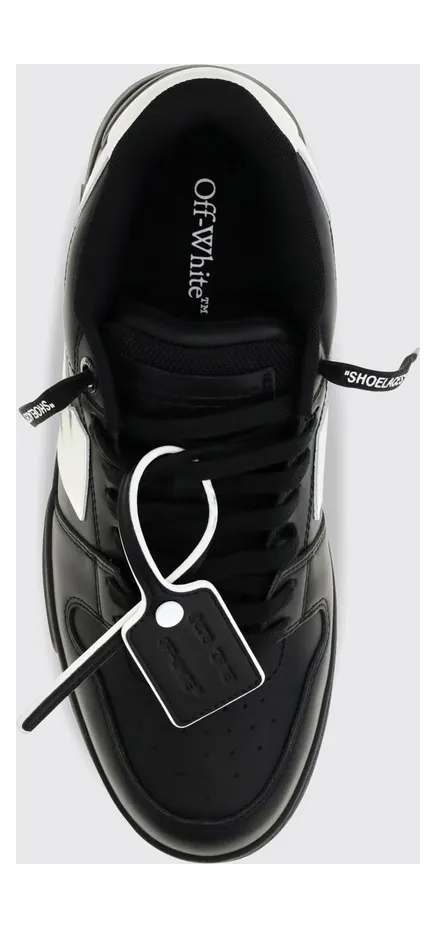 Off-White Bicolor Out Of Office Sneakers in Leather and Recycled Polyester Black (M189C9L0191001) (3)