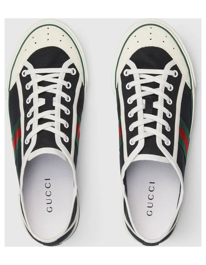 Gucci Tennis 1977 Cotton Canvas Sneakers Black (854436FAFS41090) (2)