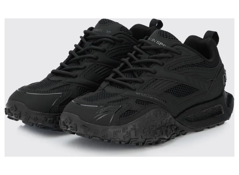 Plein Sport Urban Sprinter Mesh and Rubber Sneakers Black (SAFSUSC0933STE003N0202)