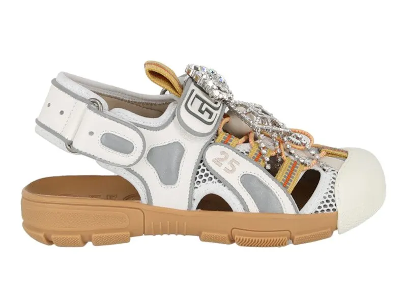 Gucci Tinsel Sport Sandals Crystal White Grey (571557 98D10 8475)