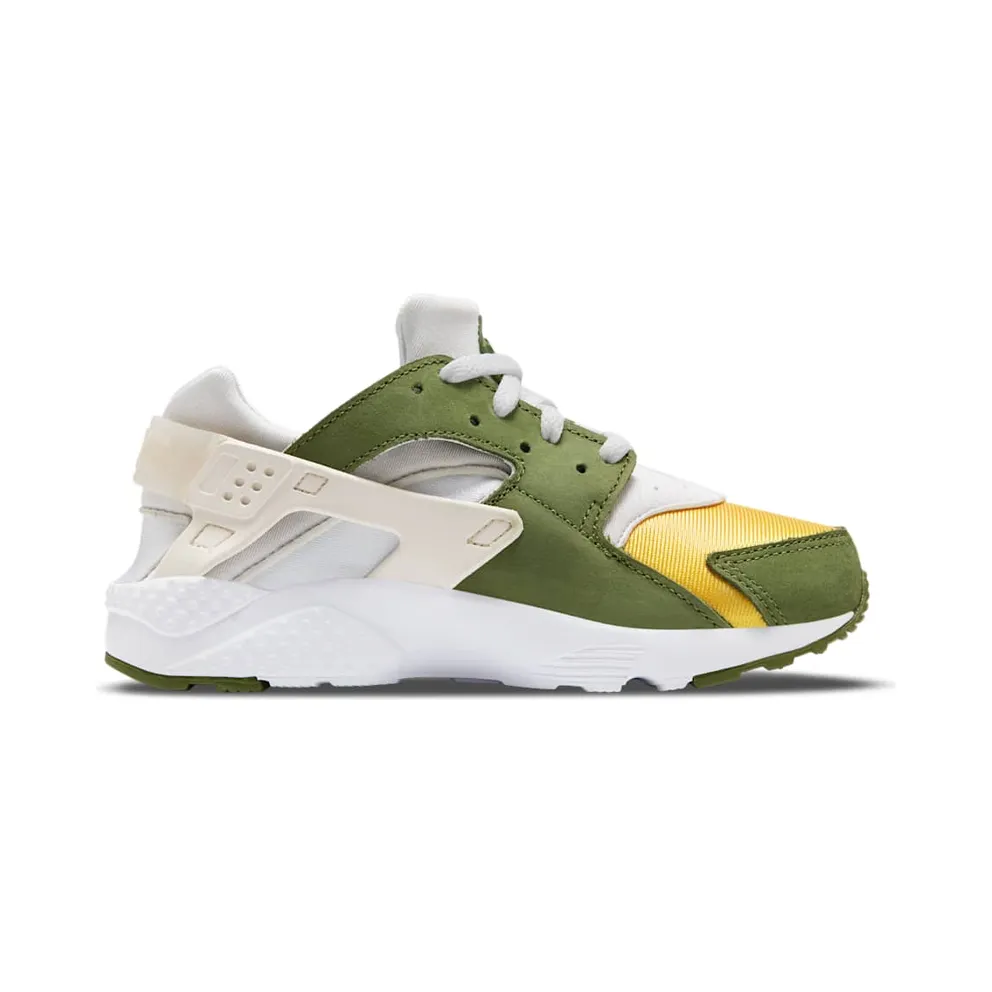 Nike Air Huarache Stussy Dark Olive (2021) (PS) “Dark Olive / White / Pale Ivory / Varsity Maize” (DH3324-300)