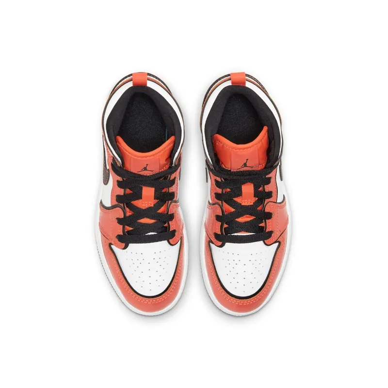 Jordan 1 Mid Turf Orange (PS) Turf Orange/White-Black (BQ6932-802)