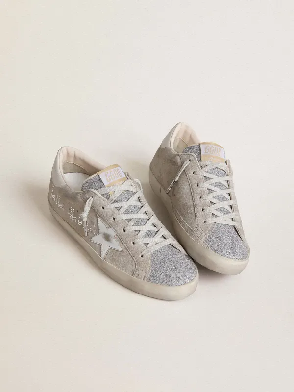 Golden Goose Women’S Super-Star Ltd In Gray Suede With Laminated Leather Star And Swarovski Crystal Tongue (GWF01002.F007850.60641) (2)