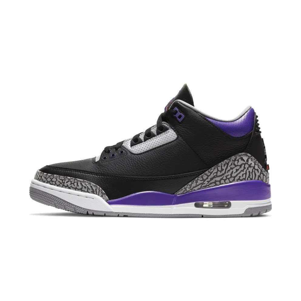Jordan 3 Retro Black Court Purple Black/Cement Grey-White-Court Purple (CT8532-050)