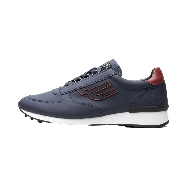 Bally Galaxy rubberized leather trainer “Navy/Red” (GOLDY-M/029)