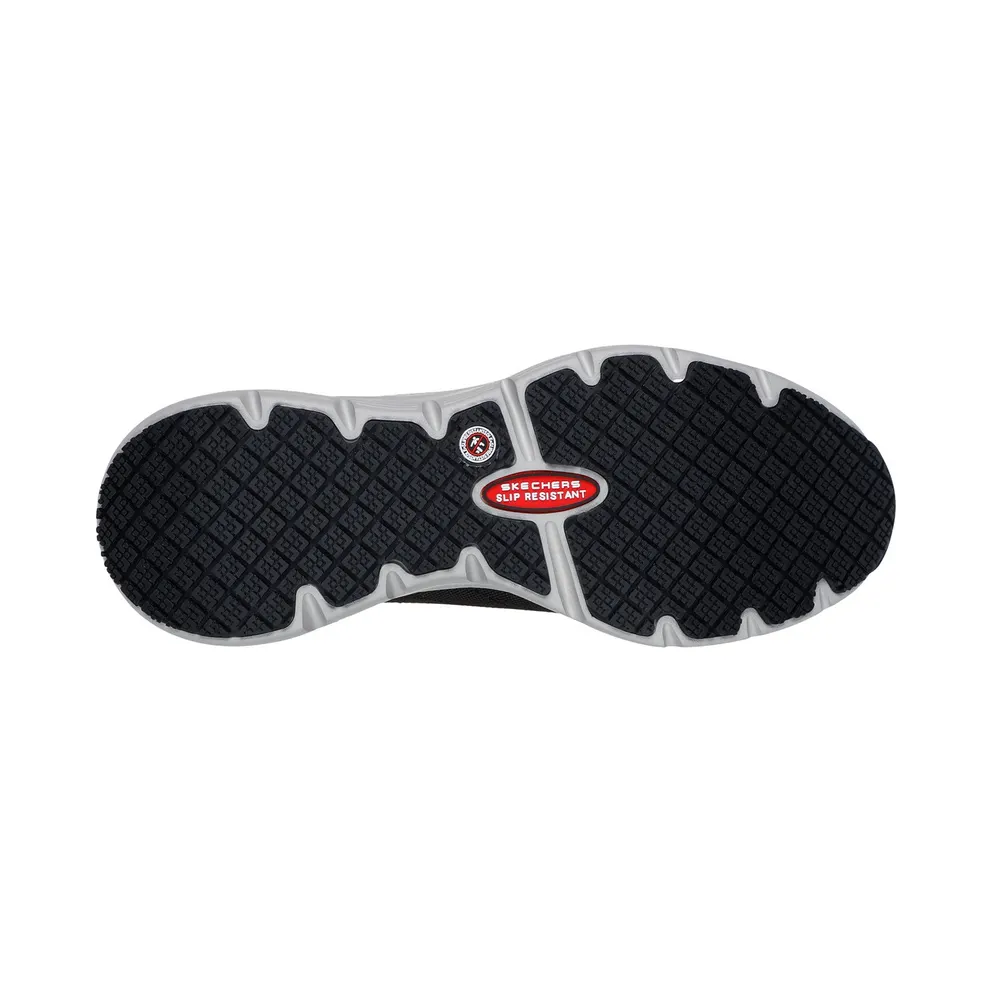Skechers Work Slip-Resistant: Arch Fit “Ebinal Sneaker Black / Grey” (108075ECBKGY)