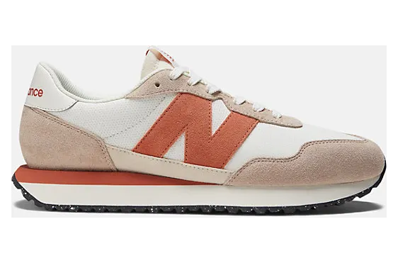 New Balance Taupe & Orange 237V1 Sneakers (MS237RB)