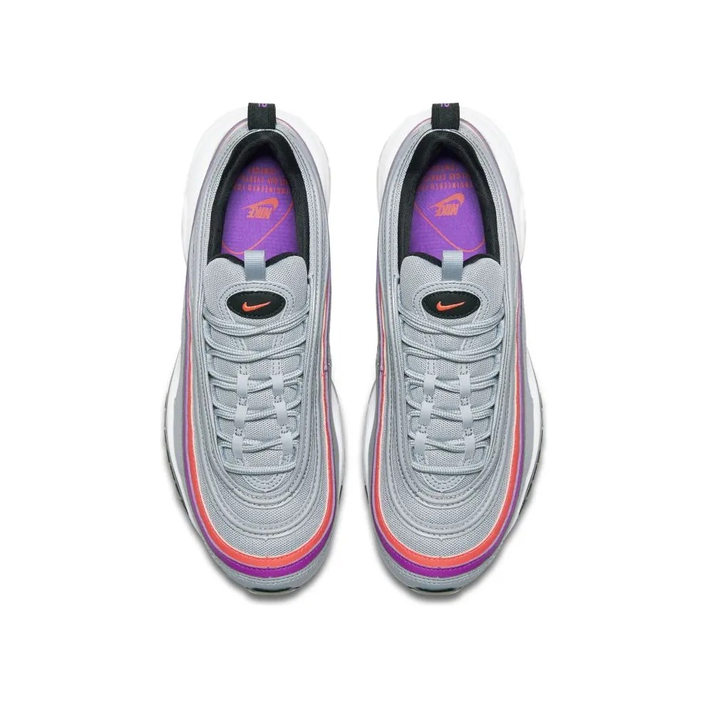 Nike Air Max 97 Wolf Grey Solar Red Vivid Purple (W) Wolf Grey/Solar Red-Vivid Purple (921733-009)