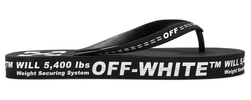 Off-White Logo Typographic Flip Flop Black SS20