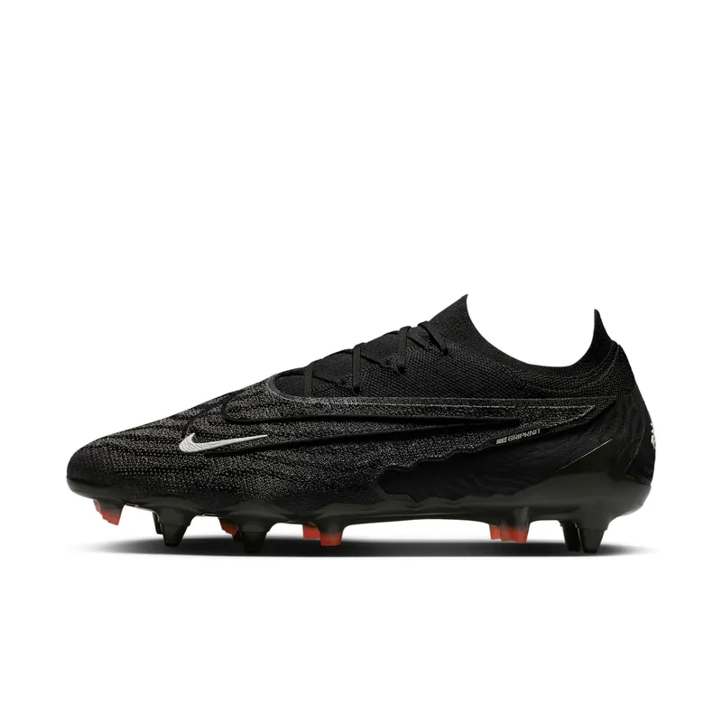 Nike Gripknit Phantom GX Elite SG-Pro Anti-Clog Traction Black Dark Smoke Grey Total Orange (DD9443-010)