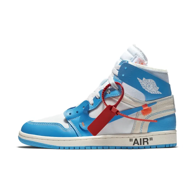 Air Jordan x Off White Nike AJ I 1 ‘Powder Blue’ (UNC) (2018) (AQ0818-148)