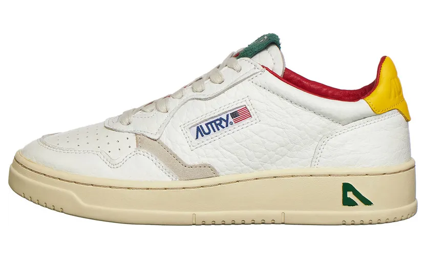 Autry Medalist Low Leather / Elephant White / Yellow / Amazon (AULWLE10)