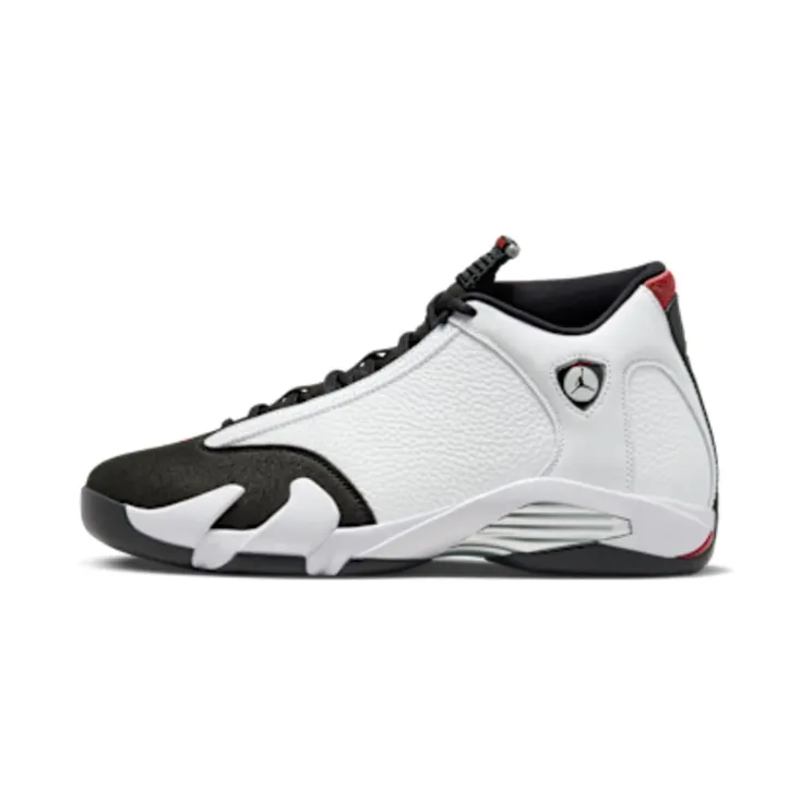 Air Jordan 14 Retro Black Toe “White / Black / Metallic Silver / Varsity Red” (487471-160)