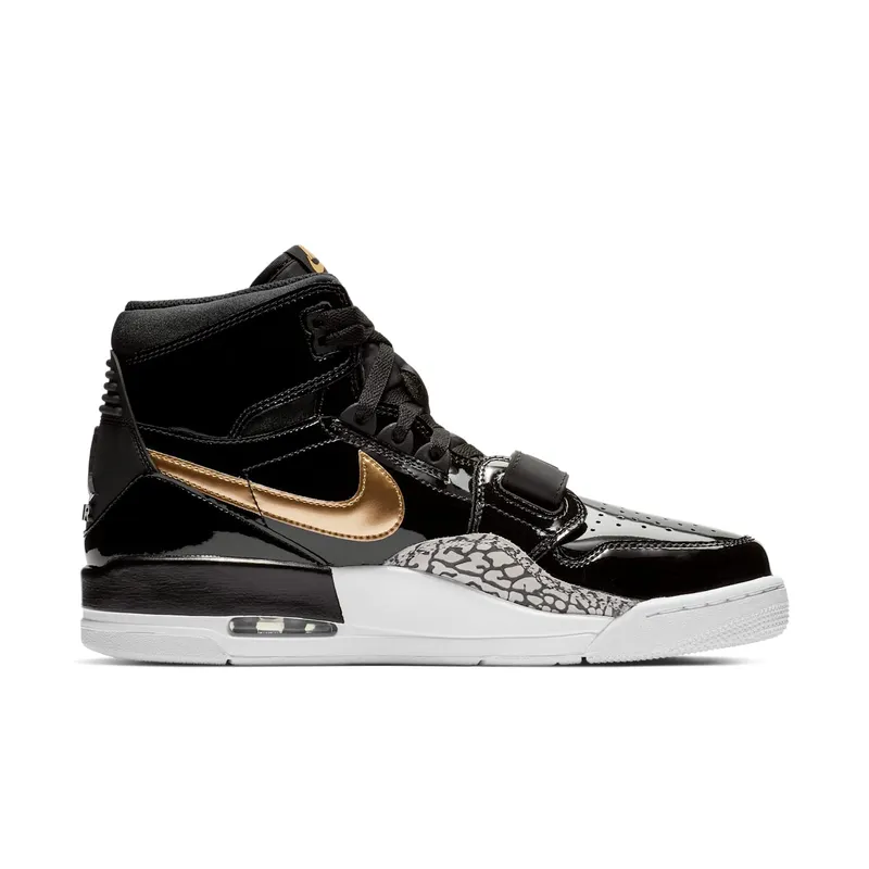Jordan Legacy 312 Black Gold Patent Black/Metallic Gold-White (AV3922-007)